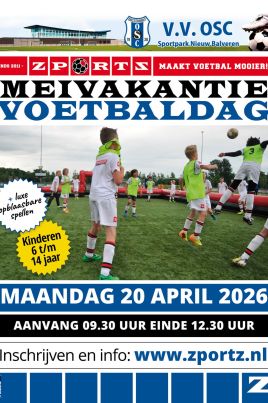 Mei vakantie luxe Voetbaldag bij vv OSC maandag 20 april 2026