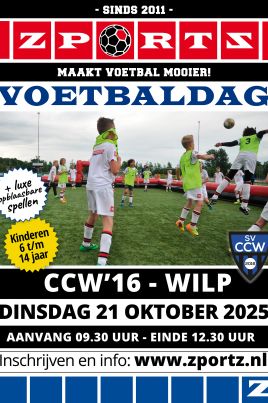 Herfst vakantie luxe voetbaldag bij CCW'16 dinsdag 29 april 2025