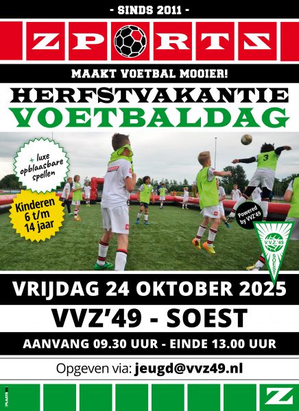 Volledig gesponsord door VVZ'49 Herfst vakantie luxe voetbaldag 24 Oktober 2025