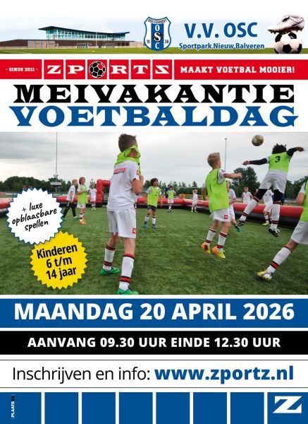 Mei vakantie luxe Voetbaldag bij vv OSC maandag 20 april 2026