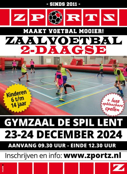 1 dag Luxe zaalvoetbal bij 3-daagse De Spil Lent 23 of 24 december 2025