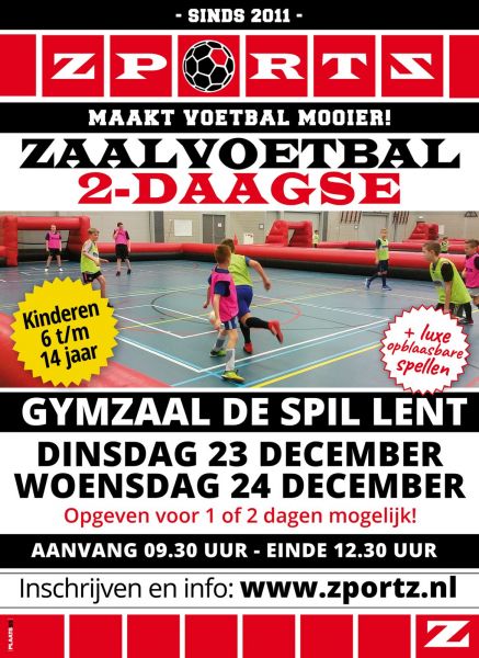 1 dag Luxe zaalvoetbal bij 3-daagse De Spil Lent 23 of 24 december 2025